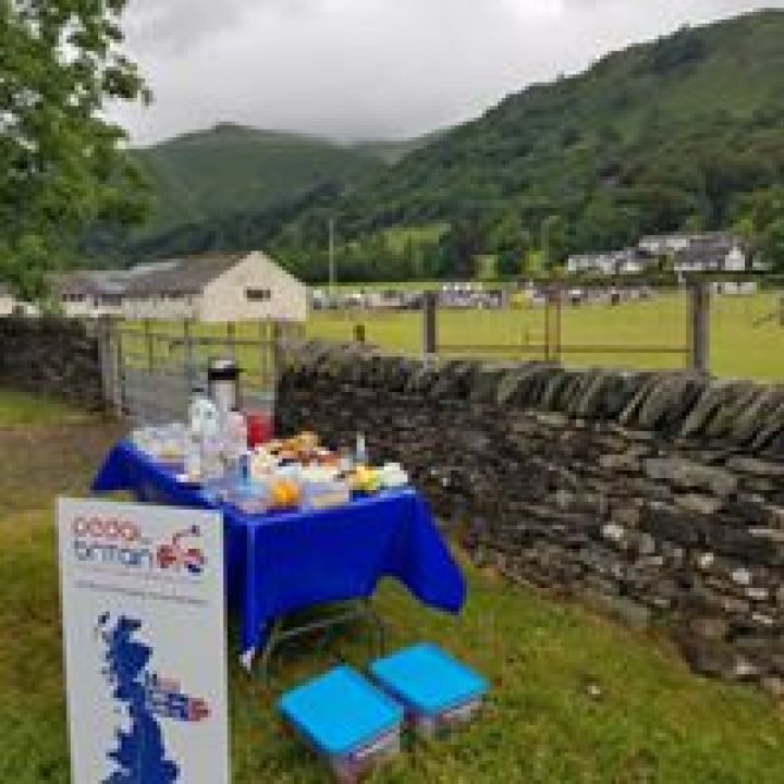 picnic table in lake district